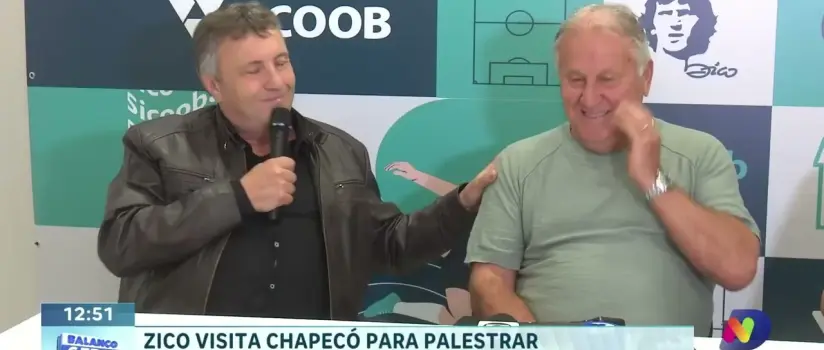 Craque Zico comanda palestra em Chapecó sobre futebol e cooperativismo