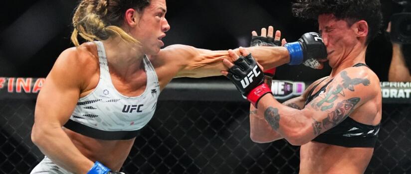 Mackenzie Dern vence Virna Jandiroba em 'guerra' no octógono e conquista mais um cinturão para o Brasil no UFC