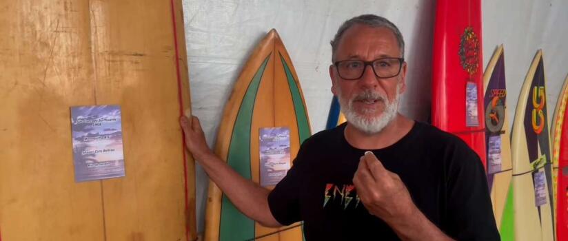 Colecionador de pranchas expõe história do surfe em SC - WSL - Terra