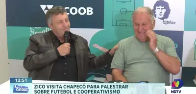 Craque Zico comanda palestra em Chapecó sobre futebol e cooperativismo