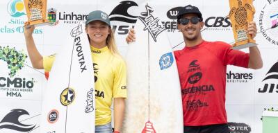 Mayara Zampieri e Renan Pulga campeões do CBSurf Taça Brasil MS Regência Surf Pro | Diário Carioca