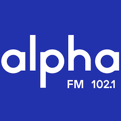 Logo da rádio Alpha FM